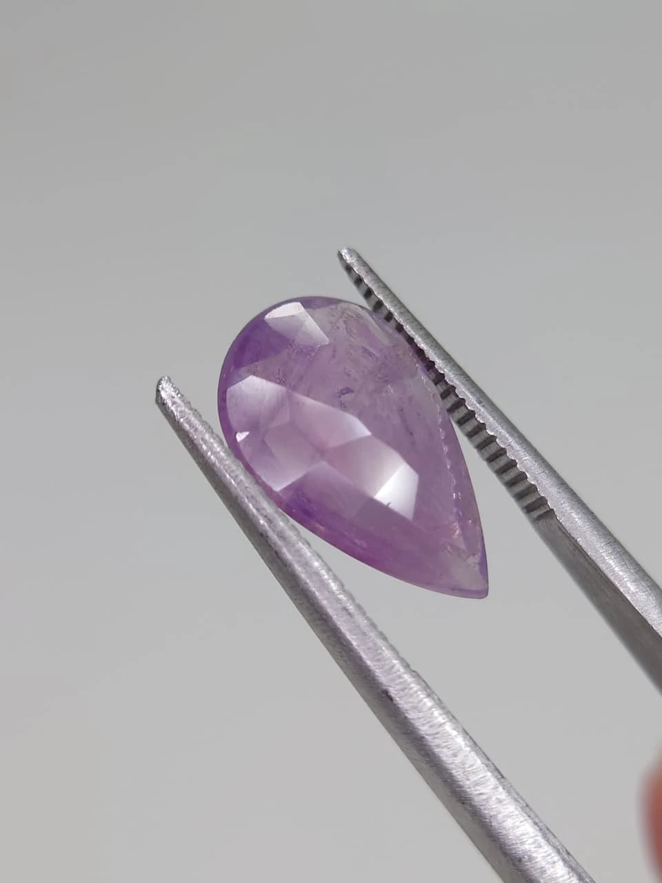 3.2ct Natural Pinkish Purple Sapphire in Teardrop Shape from Kashmir Pakistan — view 1